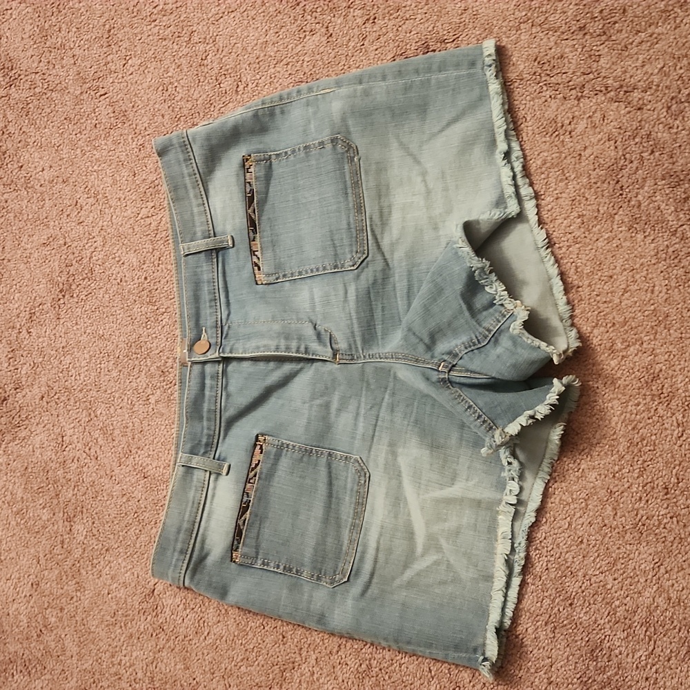 Denim stretch shorts
